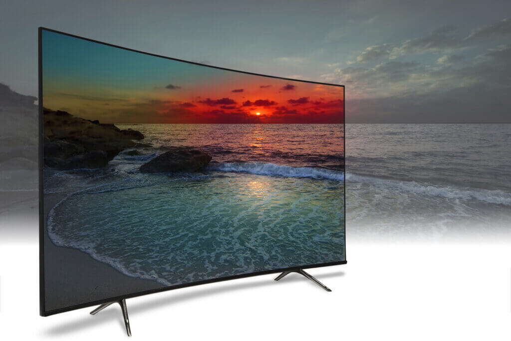 curved tv ocean image