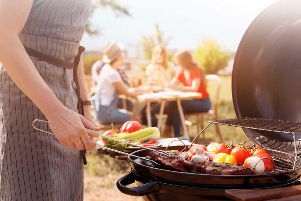 man grill meat