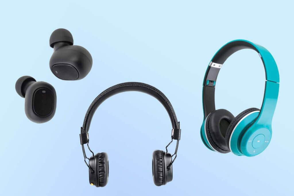 in-ear, on-ear and over-ear headphones