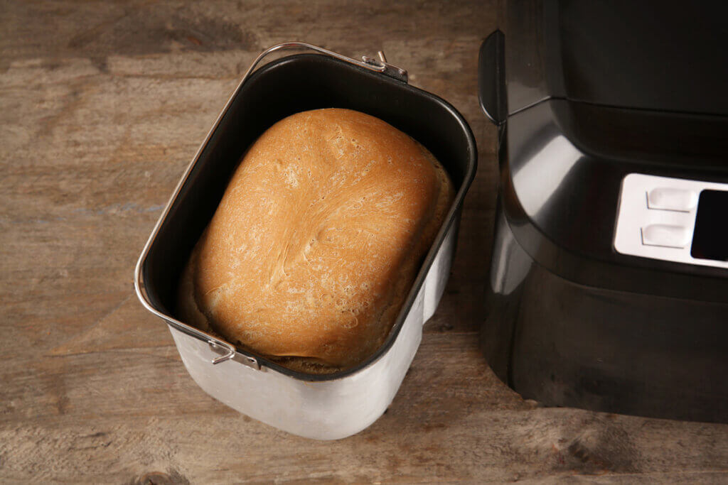 loaf inside a baking tin