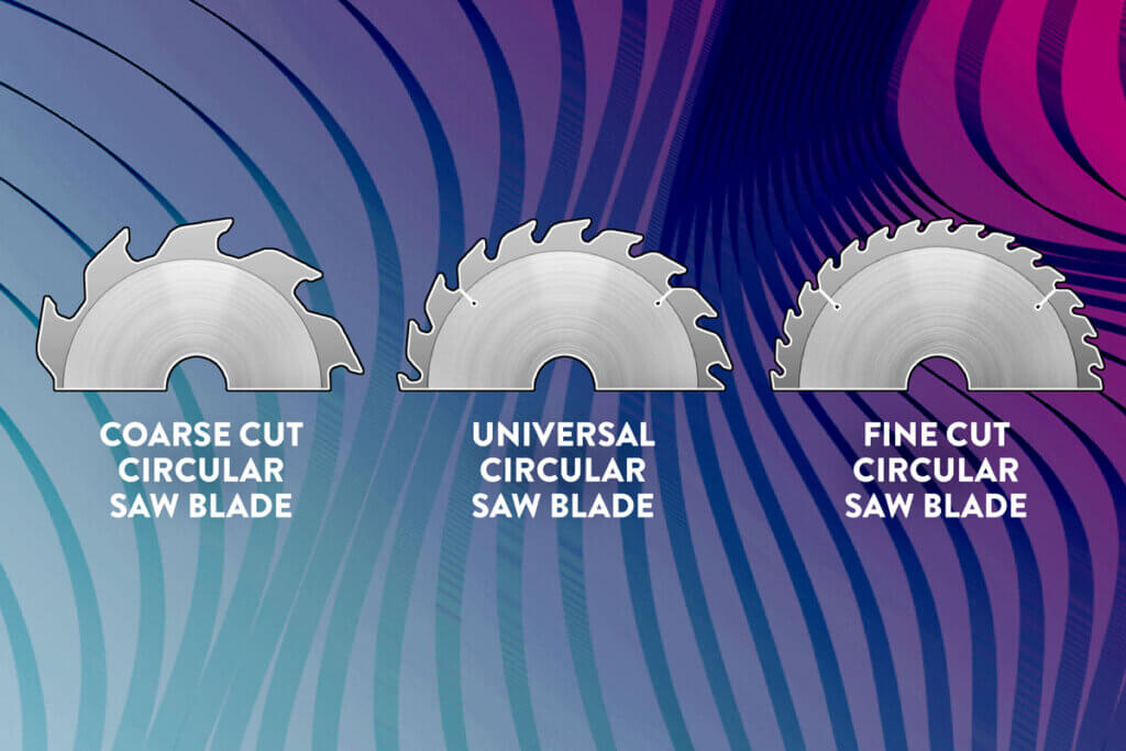 Diagram of the different saw blades