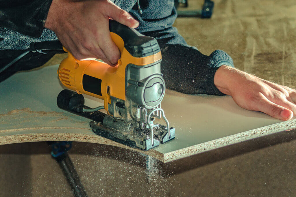 wood being cut