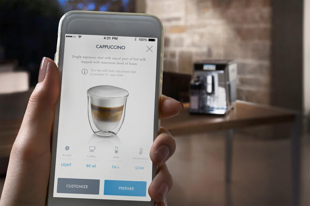 Fully automatic coffee machines DeLonghi App