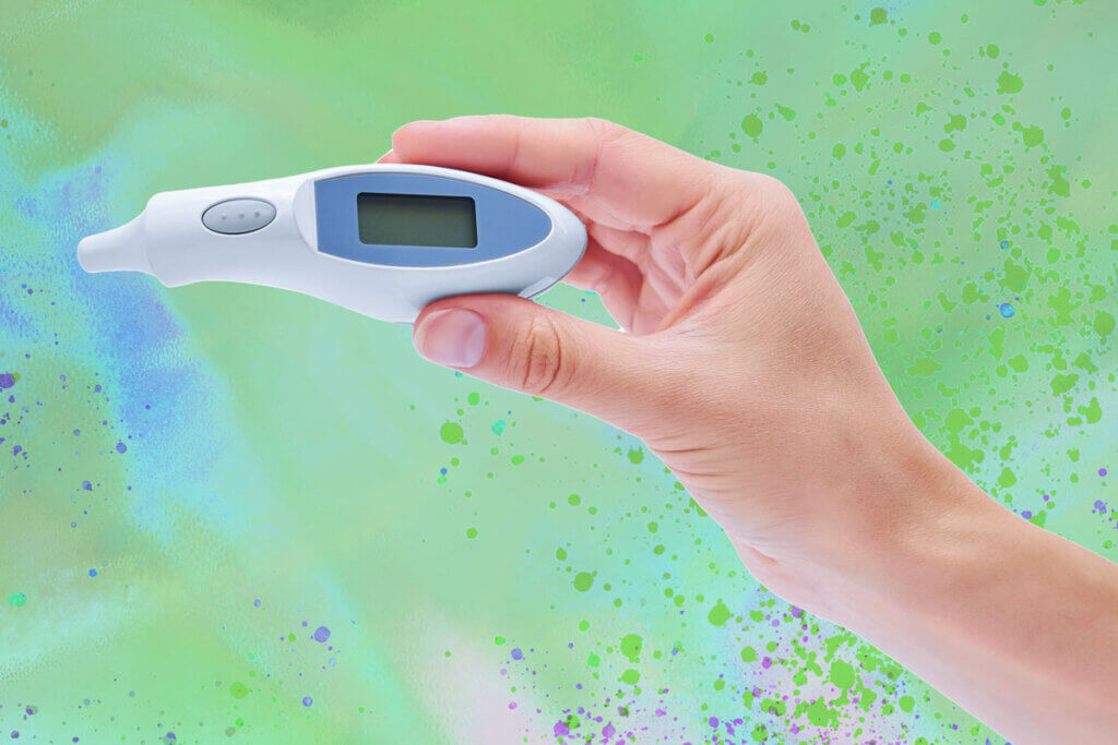 small ear thermometer with digital display