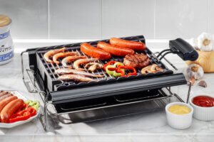 grill on marble countertop