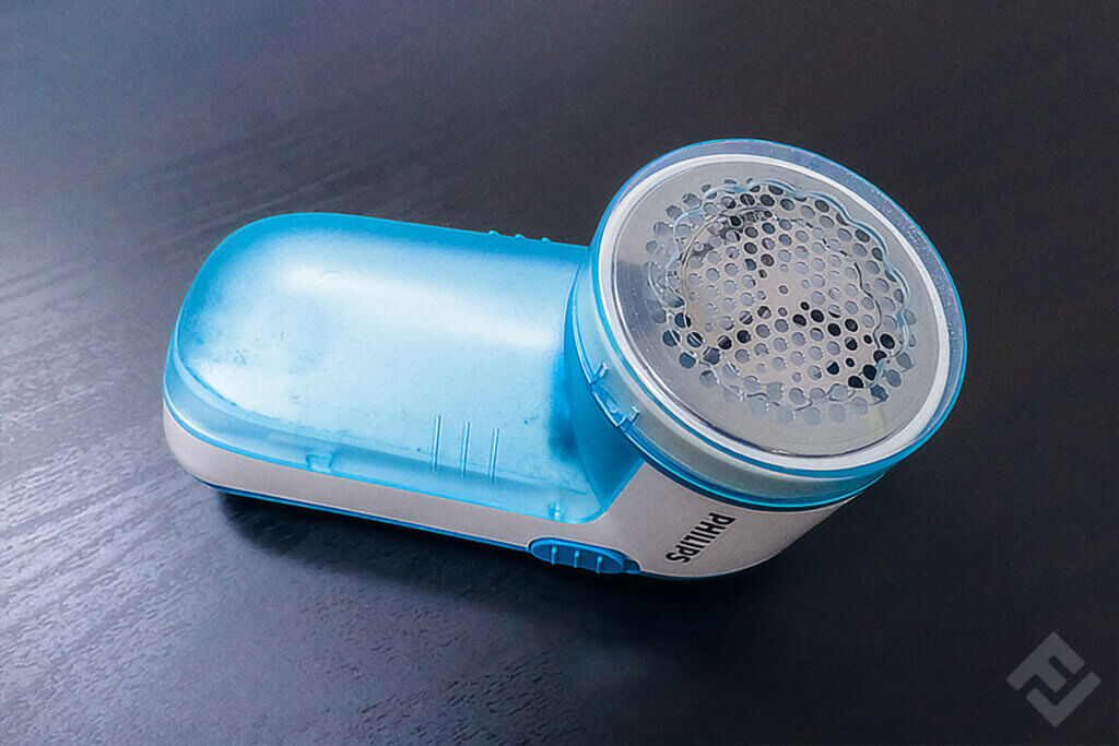 Philips fabric shaver on a table