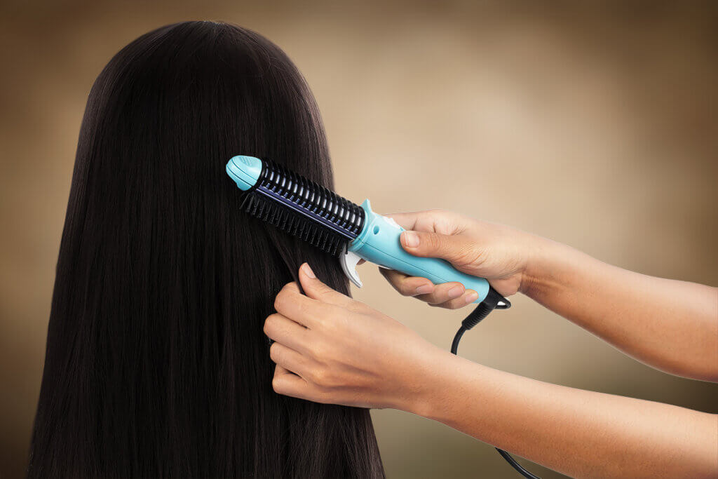 Brushing womens hair