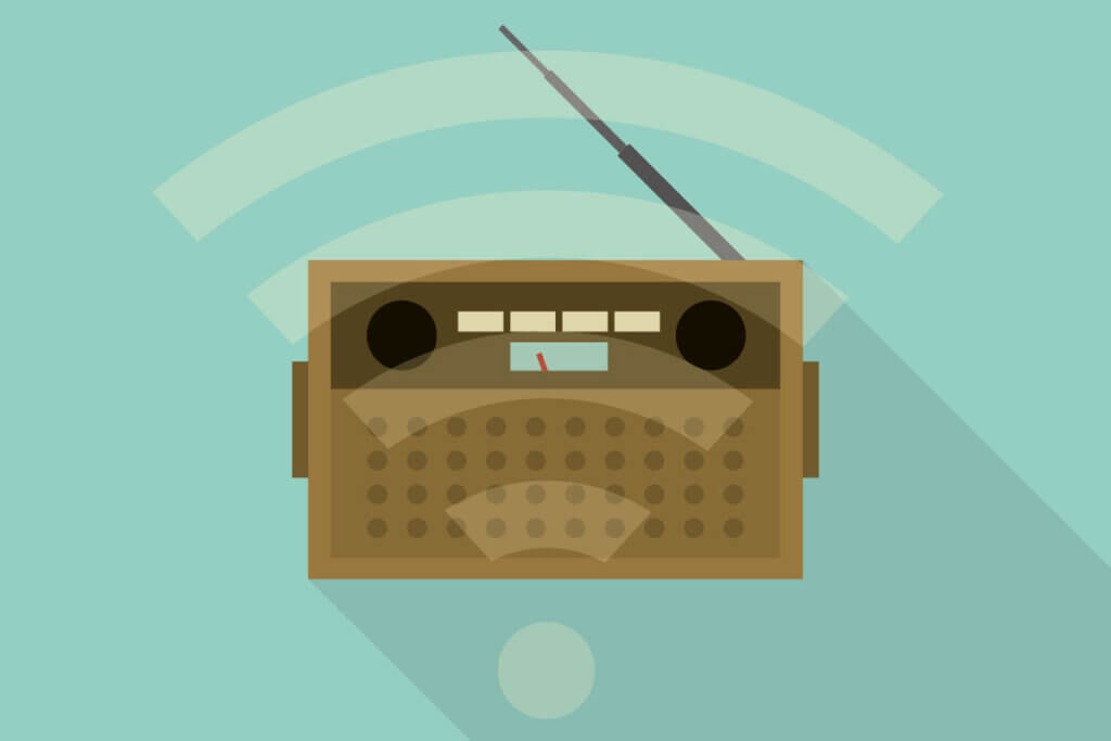 internet radio graphic of a wlan enabled radio