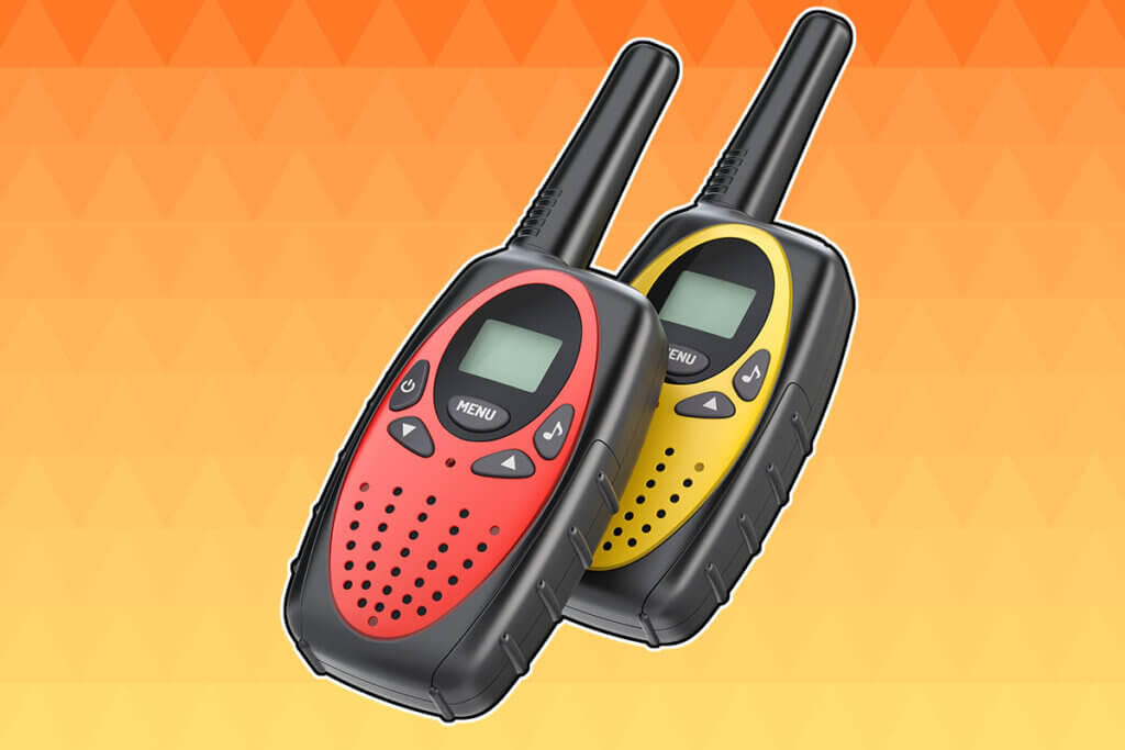 two walkie-talkies outdoors
