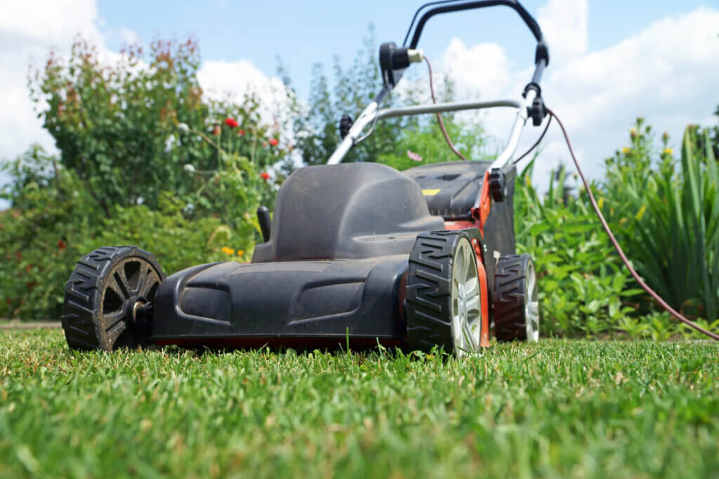 front of lawn mower