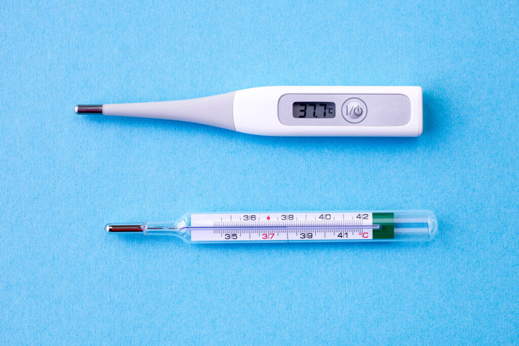 digital and analogue thermometer side by side
