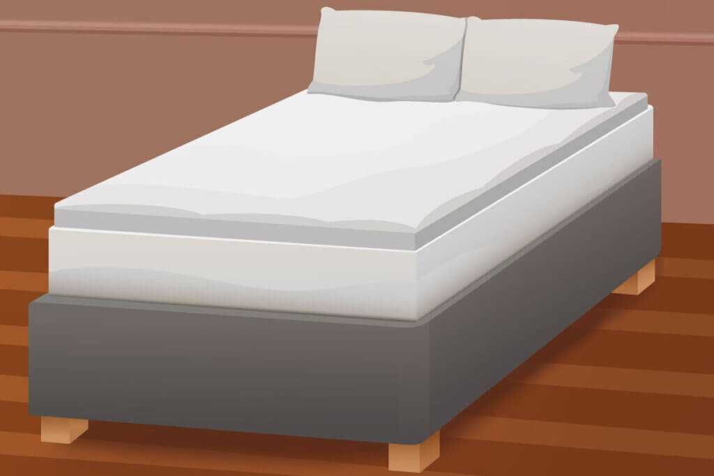 figure of  a foam topper on bed