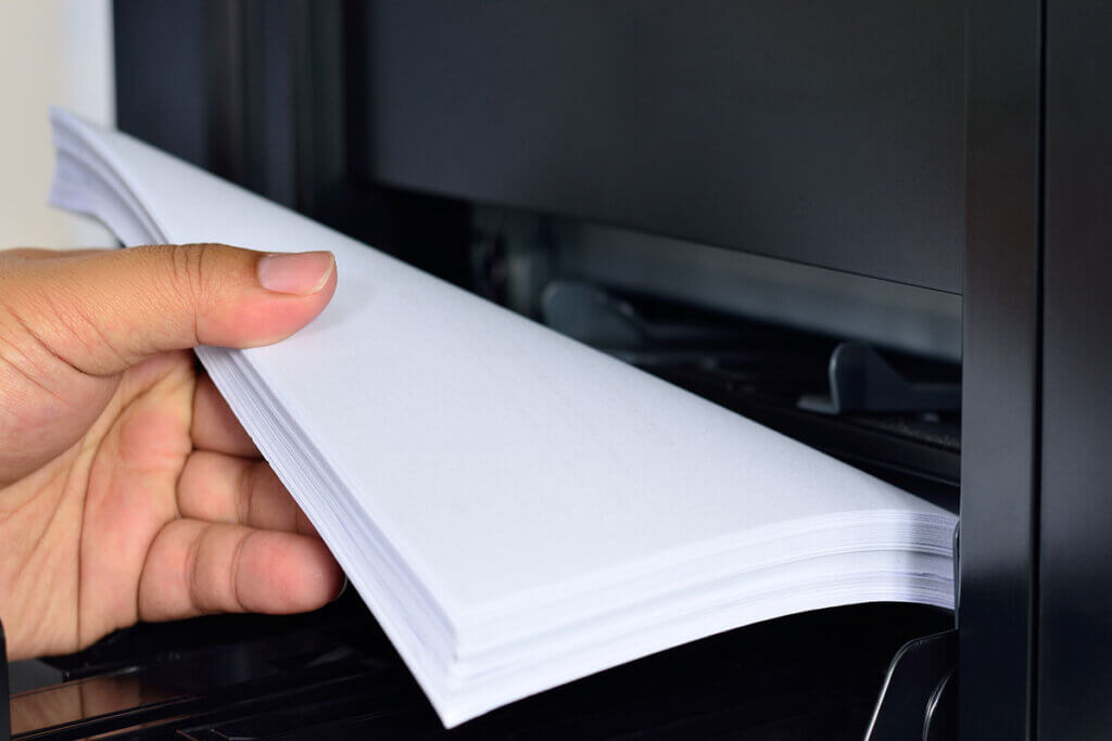 paper is loaded into printer