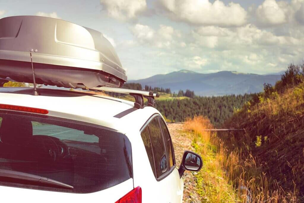 Car with roof box