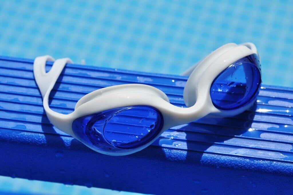 Goggles at the pool edge